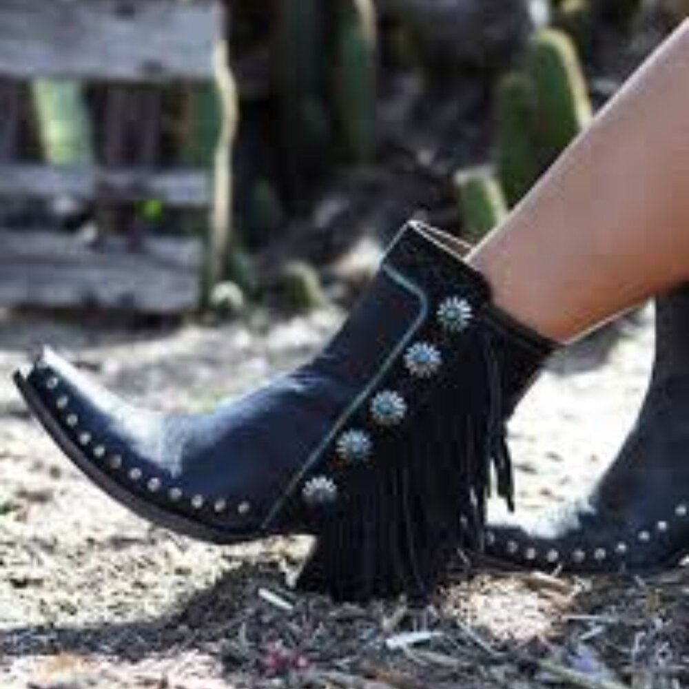 Apache Kid Cowgirl Ankle Boots